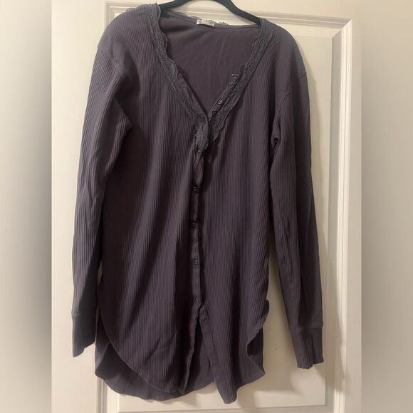 Free People Intimates Button Down Sleep Shirt - Picture 1 of 4